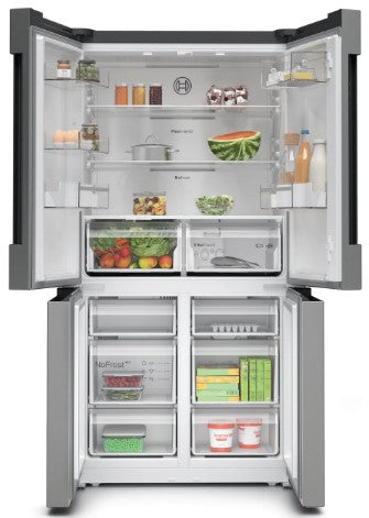 BOSCH FRENCH DOOR FRIDGE FREEZER ST-STEEL | KFN96VPEAG