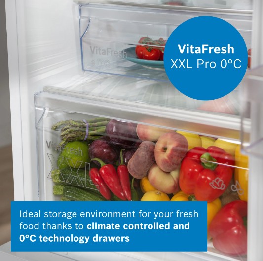 BOSCH SERIES 4 NO FROST FRIDGE FREEZER WHITE | KGN362WDFG