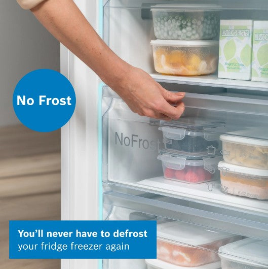 BOSCH SERIES 4 NO FROST FRIDGE FREEZER WHITE | KGN362WDFG