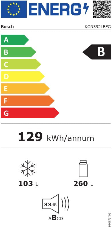 BOSCH SERIES 4 NO FROST FRIDGE FREEZER INOX LOOK | KGN392LBFG