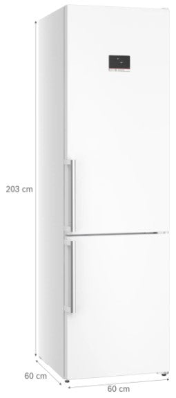 BOSCH SERIES 6 FREESTANDING FRIDGE FREEZER WHITE | KGN39AWCTG