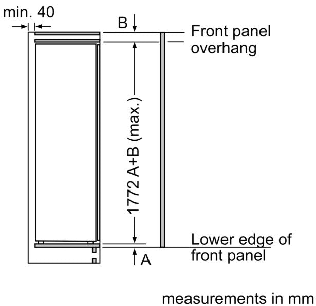 SIEMENS BUILT IN TALL FRIDGE FIXED HINGE | KI81RVFEOG