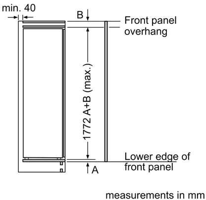 SIEMENS BUILT IN TALL FRIDGE FIXED HINGE | KI81RVFEOG