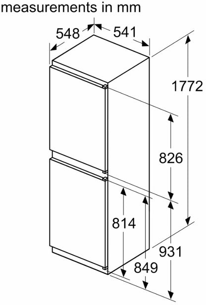 BOSCH INTEGRATED NO FROST FRIDGE FREEZER | KIN85NSEOG