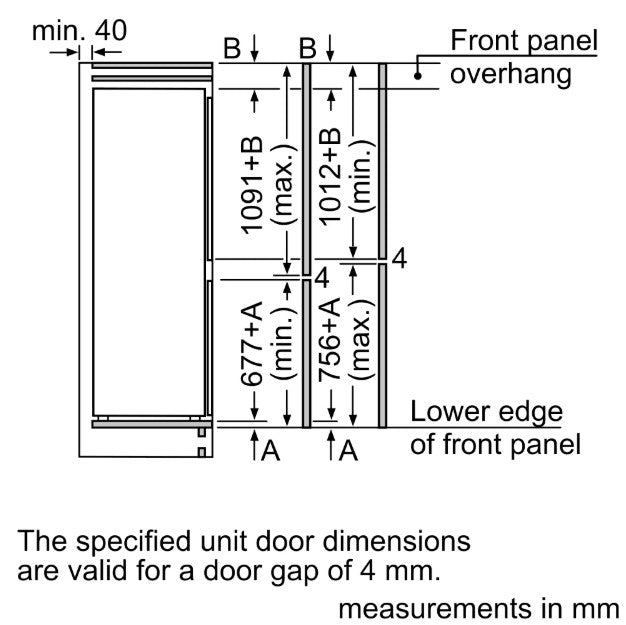 BOSCH INTEGRATED 60:40 NO FROST FRIDGE FREEZER | KIN86NSEOG