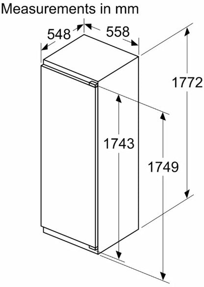 BOSCH TALL BUILT IN FRIDGE SOFT CLOSE | KIR81ADDOG