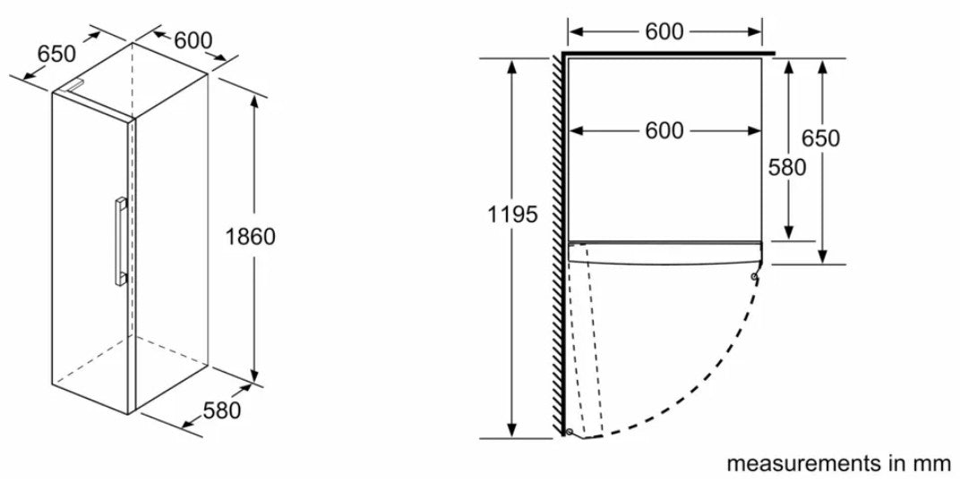 BOSCH SERIES 4 TALL UPRIGHT FRIDGE WHITE | KSV36VWEPG