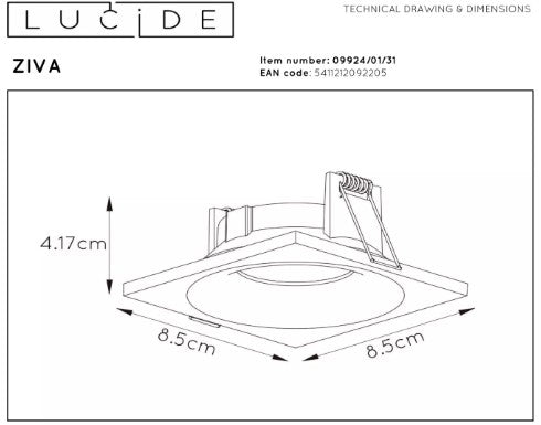 ZIVA - RECESSED SPOTLIGHT BATHROOM - Ø 8.4 CM - 1X | L099240131