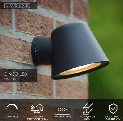 DINGO LED WALL LIGHT GU10 4.5W IP44 BLACK | L148810530