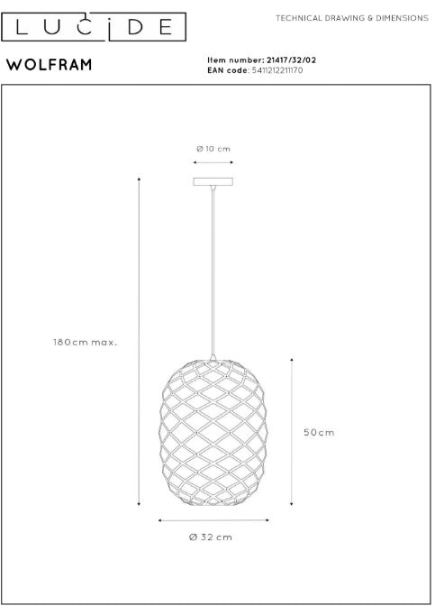 WOLFRAM - PENDANT LIGHT - Ø 32 CM - 1XE27 | L214173202