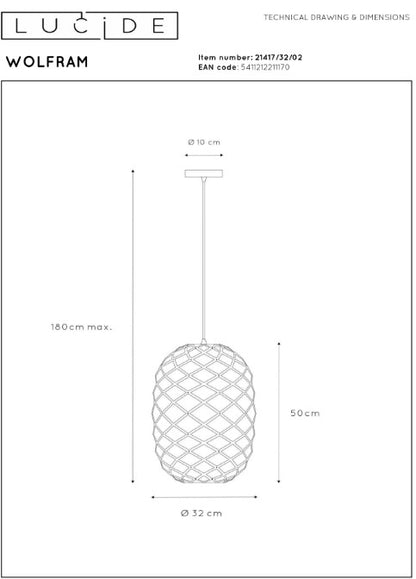 WOLFRAM - PENDANT LIGHT - Ø 32 CM - 1XE27 | L214173202