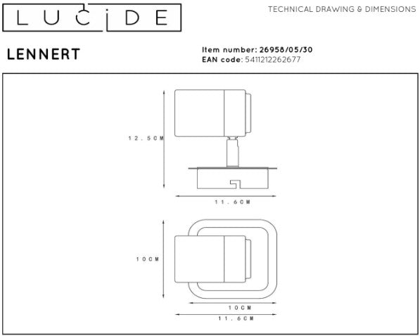 LENNERT CEILING SPOT IP44 LED DIM | L269580530