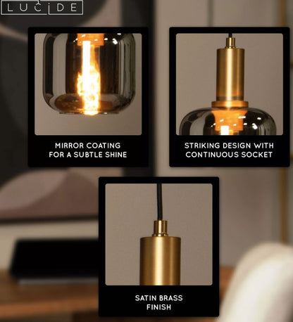 JOANET - PENDANT LIGHT - Ø 16 CM - 1XE27 - SMOKE G | L454941665