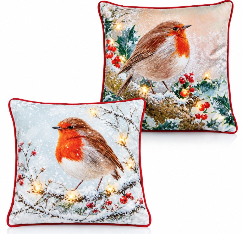 45X45CM LIT ROBIN CUSHN | LB221519