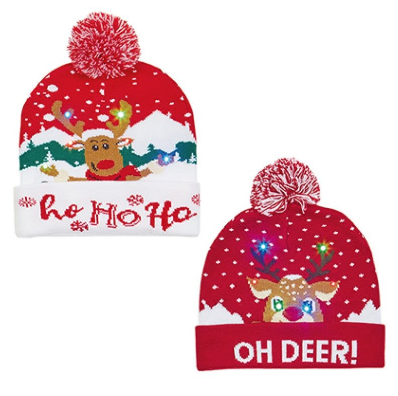 20 X 21CM LIT BO CHRSTMAS KNIT HAT | LB231934