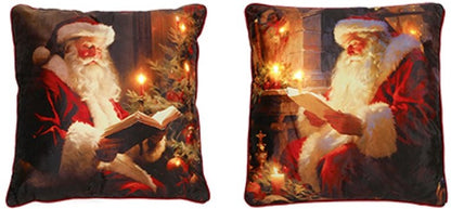 45 X 45CM B-O LIT SANTA READING CUSHION  | LB243397