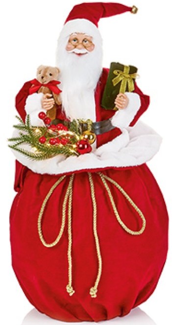 #65CM B-O LIT MUSICAL SANTA IN GIFTBAG | LB251261