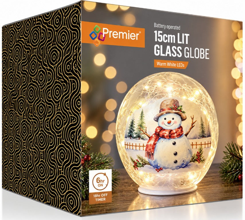 15CM B-O LIT GLASS GLOBE  | LB261585
