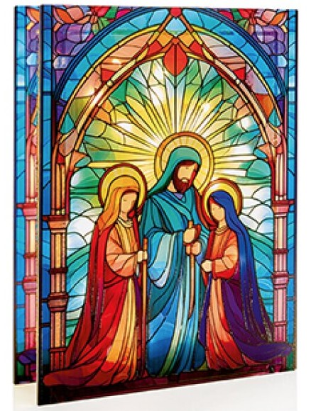 21 X 28CM B-O LIT NATIVITY STAINED GLASS | LB263053
