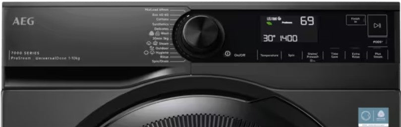 AEG 10KG 1400RPM WASHING MACHINE DARK SILVER | LFSR7414U6UD