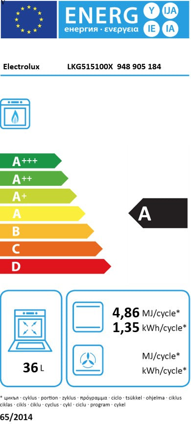 ELECTROLUX 55CM FREESTANDING NATURAL GAS COOKER SS | LKG515100X