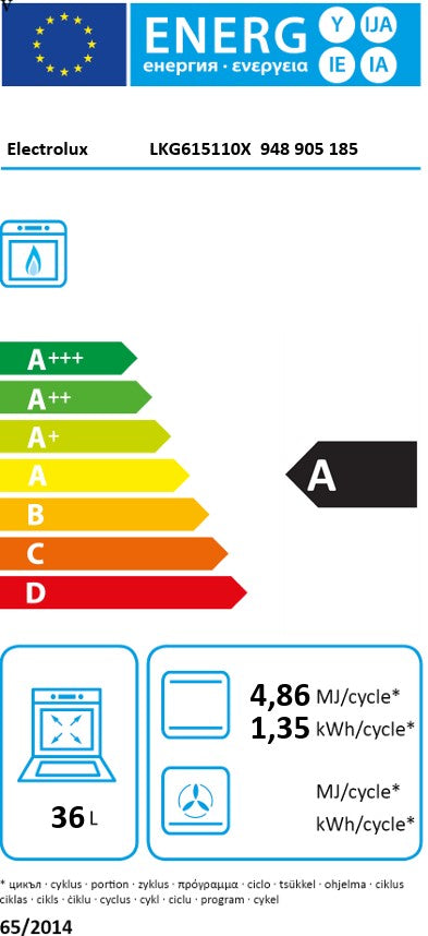 ELECTROLUX 60XM FREESTANDING GAS COOKER ST-STEEL | LKG615110X
