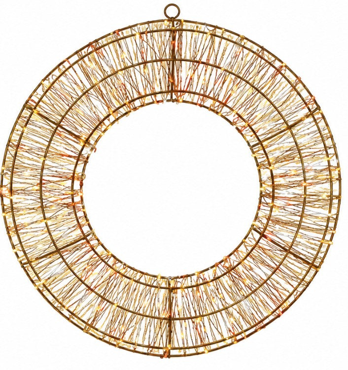 45CM TWINKLING LIT ROSE GOLD WREATH | LV231501RWW