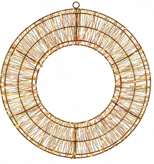 45CM TWINKLING LIT ROSE GOLD WREATH | LV231501RWW
