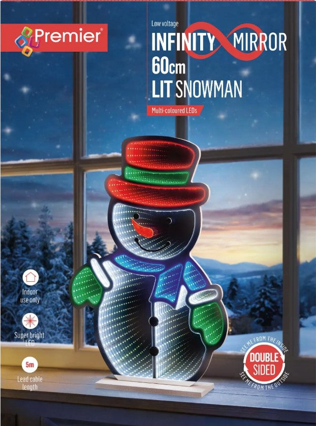 #60CM STANDINGSNOWMAN INFINITY MIRROR | LV243385