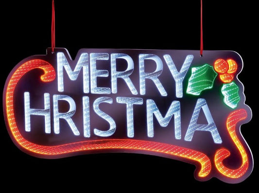 60CM MERRY CHRISTMAS INFINITY MIRROR | LV254144