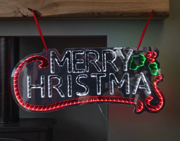 60CM MERRY CHRISTMAS INFINITY MIRROR | LV254144