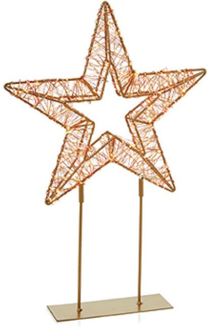 45CM TWINKLING LIT GOLD TABLE TOP STAR | LV254153RWW