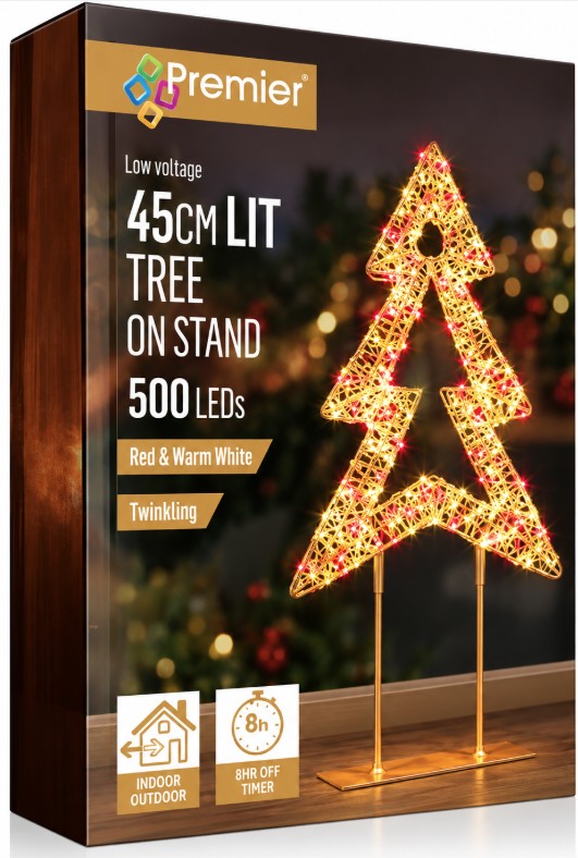 45CM TWINKLING LIT GOLD TABLE TOP TREE | LV254154RWW