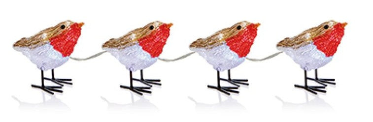 11CM SET OF 4 LIT ACRYLIC ROBIN | LV261067