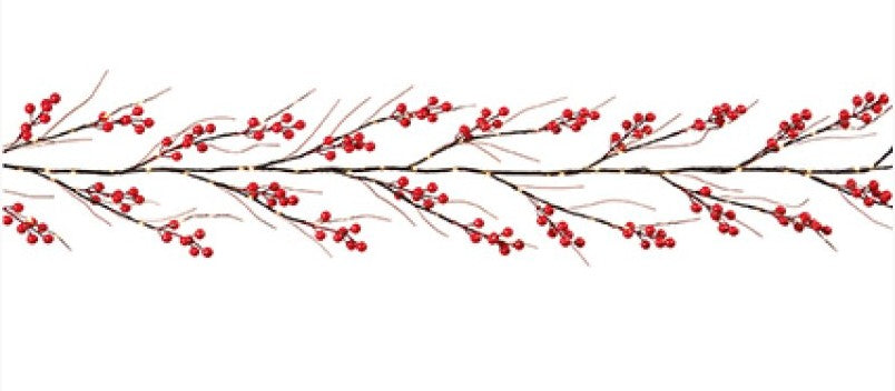 1.8M LIT RED BERRY GARLAND | LV261613