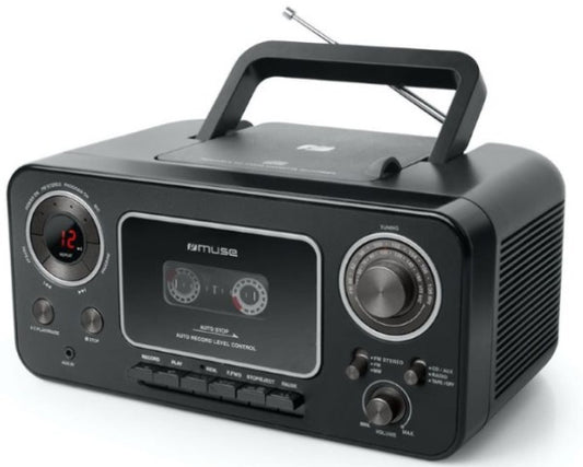 MUSE STEREO RADIO CD CASSETTE RECORDER BLACK | M182RDC