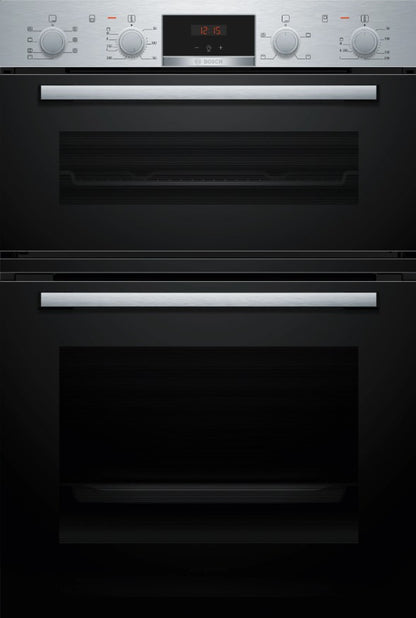 BOSCH BUILT IN DOUBLE OVEN BRUSHED STEEL | MBA533BS3B