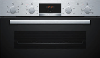 BOSCH BUILT IN DOUBLE OVEN BRUSHED STEEL | MBA533BS3B