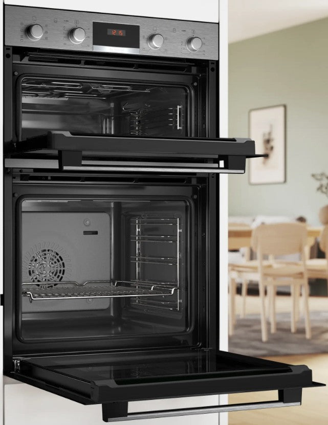 BOSCH BUILT IN DOUBLE OVEN BRUSHED STEEL | MBA533BS3B