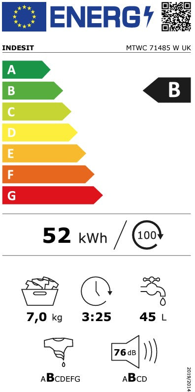INDESIT 7KG 1400RPM WASHING MACHINE WHITE | MTWC71485WUK
