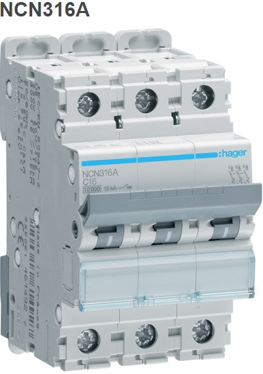 MCB 16 AMP 3PH MOTOR RATED | NC316A