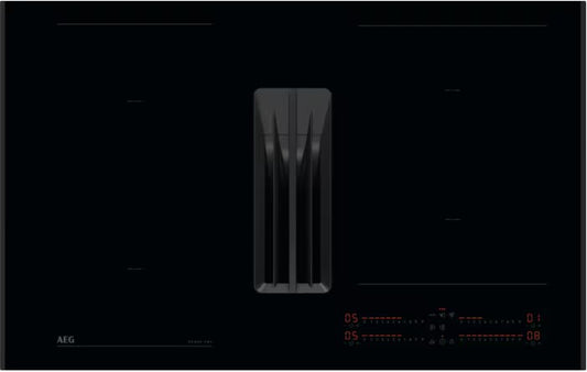 AEG INDUCTION 83CM EXTRACTOR HOB BLACK | NCH84C23AB