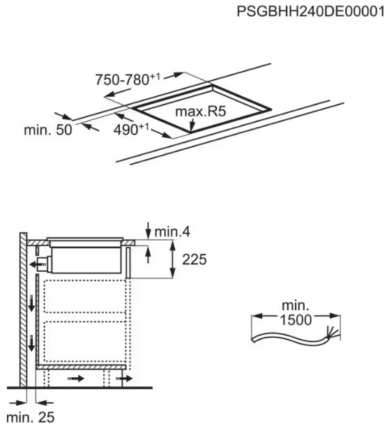 AEG INDUCTION 83CM EXTRACTOR HOB BLACK | NCH84C23AB