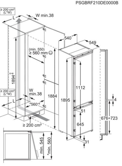 AEG 70:30 INTEGRATED FRIDGE FREEZER | NSC8M191DS