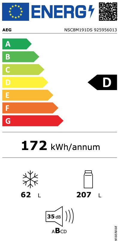 AEG 70:30 INTEGRATED FRIDGE FREEZER | NSC8M191DS