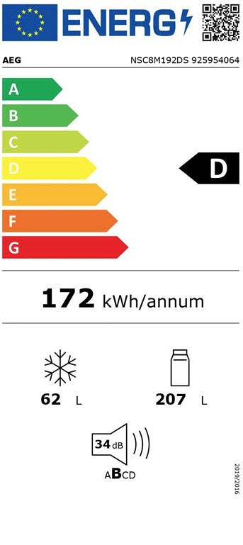 AEG 8000 SERIES 70:30 INTEGRATED FRIDGE FREEZER | NSC8M192DS