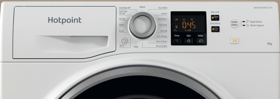 HOTPOINT 8KG 1400RPM WASHING MACHINE WHITE | NSWE846WSUK