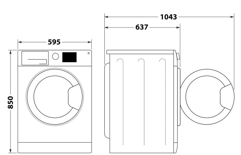 HOTPOINT 8KG 1400RPM WASHING MACHINE WHITE | NSWE846WSUK