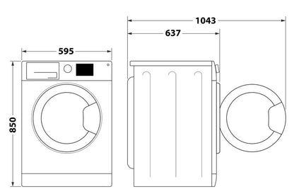 HOTPOINT 8KG 1400RPM WASHING MACHINE WHITE | NSWE846WSUK