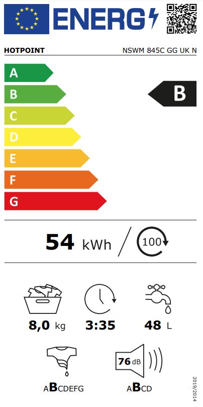 HOTPOINT 8KG 1400RPM WASHING MACHINE GRAPHITE | NSWM845CGGUKN